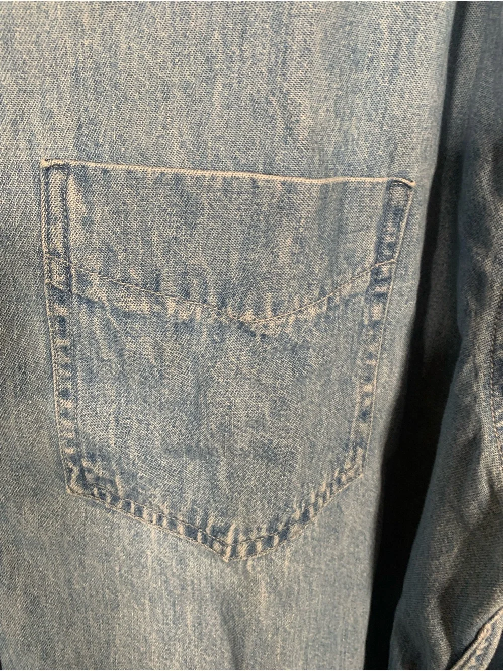 J.Crew Mens Denim VTG Button Down Size XL Cotton Grunge Western Casual Cowboy